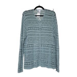 Drapers & Damons Vintage Y2K Crochet Cardigan Silk Blend New Cottagecore Prairie